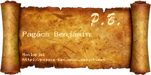 Pagács Benjámin névjegykártya